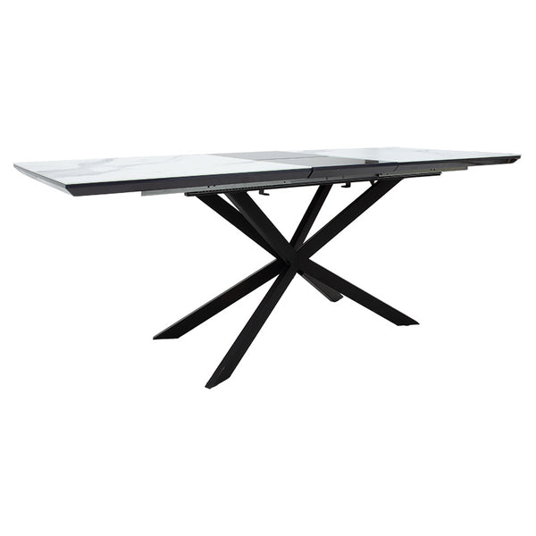 Masa Palan Extensibila, Negru - Alb Gri, 200x80x77 cm