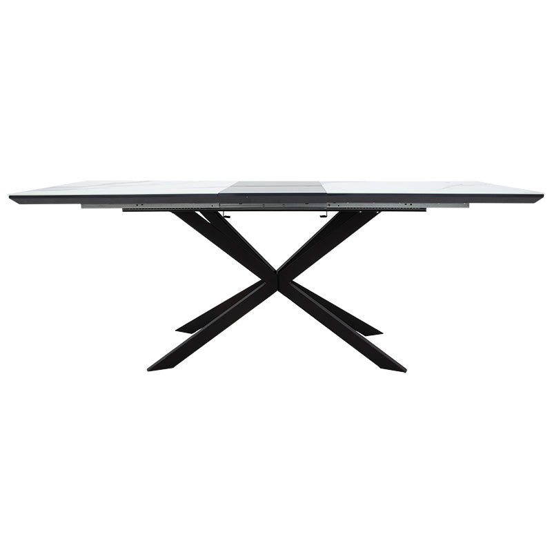 Masa Palan Extensibila, Negru - Alb Gri, 200x80x77 cm