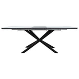 Masa Palan Extensibila, Negru - Alb Gri, 200x80x77 cm