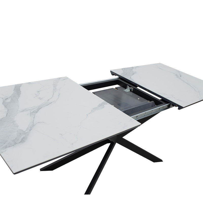 Masa Palan Extensibila, Negru - Alb Gri, 200x80x77 cm, perspectiva suplimentara