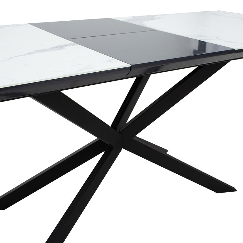 Masa Palan Extensibila, Negru - Alb Gri, 200x80x77 cm