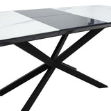 Masa Palan Extensibila, Negru - Alb Gri, 200x80x77 cm
