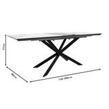 Masa Palan Extensibila, Negru - Alb Gri, 200x80x77 cm