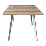 Masa patrata cu picioare metal alb, Squaro, sonoma, 80x80x75 cm - Stejar