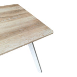 Masa patrata cu picioare metal alb, Squaro, sonoma, 80x80x75 cm - Stejar