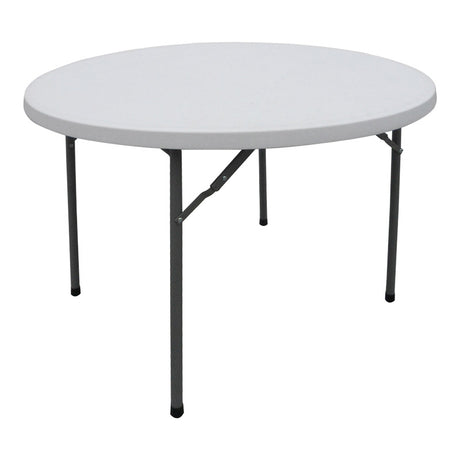 Masa pliabila catering cu functie de confort, rotunda, durabil, alba, D120x74 cm