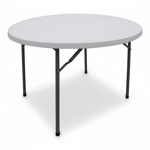 Masa pliabila catering cu functie de confort, rotunda, durabil, alba, D120x74 cm