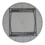 Masa pliabila catering cu functie de confort, rotunda, durabil, alba, D120x74 cm