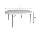 Masa pliabila catering cu functie de valiza, plastic, Alb, 180x74 cm, detaliu produs