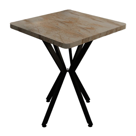 Masa Prestone, marmura neagra-metal, 70x70x75 cm