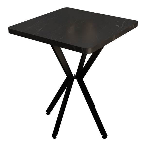 Masa Prestone, marmura neagra-metal, 70x70x75 cm