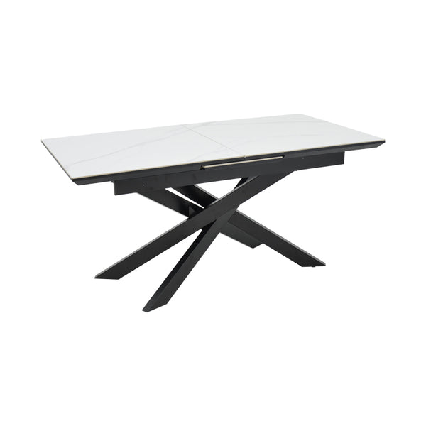 Masa Ragemi, MDF gri-negru metal, 160-200x90x75 cm