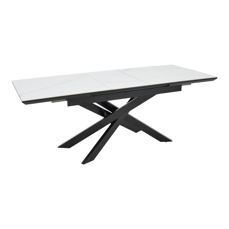 Masa Ragemi, MDF gri-negru metal, 160-200x90x75 cm, imagine suplimentara