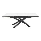 Masa Ragemi, MDF gri-negru metal, 160-200x90x75 cm