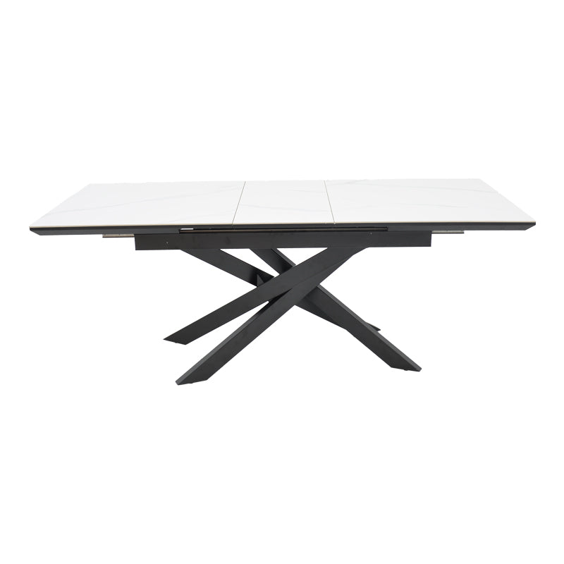 Masa Ragemi, MDF gri-negru metal, 160-200x90x75 cm, perspectiva suplimentara