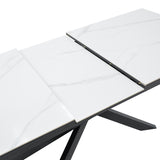 Masa Ragemi, MDF gri-negru metal, 160-200x90x75 cm