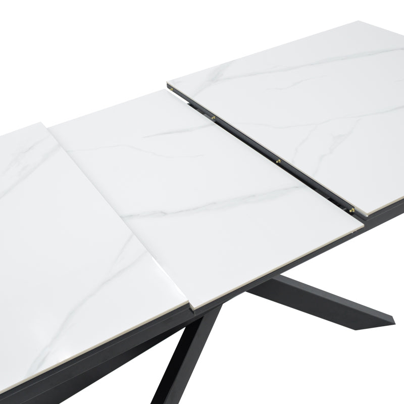 Masa Ragemi, MDF gri-negru metal, 160-200x90x75 cm, foto produs 6