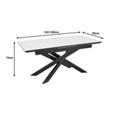 Masa Ragemi, MDF gri-negru metal, 160-200x90x75 cm, foto produs 7