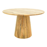 Masa Rahma I cu blat solid, lemn de mango, Natural, D120x77 cm