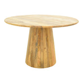 Masa Rahma I cu blat solid, lemn de mango, Natural, D120x77 cm
