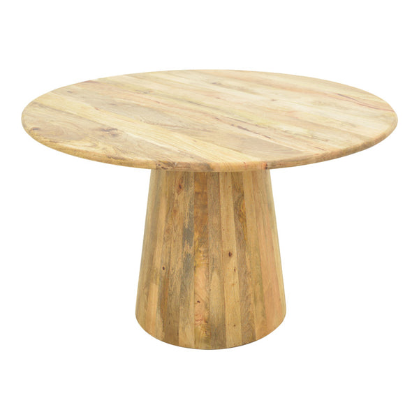 Masa Rahma I cu blat solid, lemn de mango, Natural, D120x77 cm