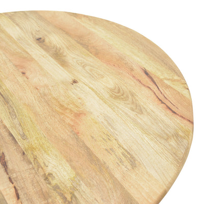 Masa Rahma I cu blat solid, lemn de mango, Natural, D120x77 cm, detaliu produs