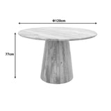 Masa Rahma I cu blat solid, lemn de mango, Natural, D120x77 cm