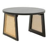 Masa Tamarind, Lemn de mango si ratan, 65x65x40 cm - Negru