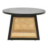 Masa Tamarind, Lemn de mango si ratan, 65x65x40 cm - Negru