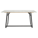 Masa Revello alba, neagra, 150x90x75 cm - Alb