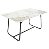 Masa Revello alba, neagra, 150x90x75 cm - Alb