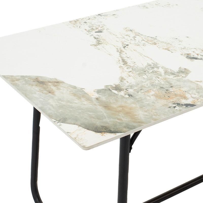 Masa Revello alba, neagra, 150x90x75 cm - Alb
