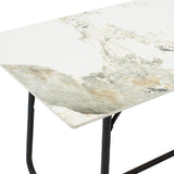 Masa Revello alba, neagra, 150x90x75 cm - Alb