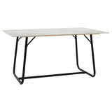 Masa Revello alba, neagra, 150x90x75 cm - Alb