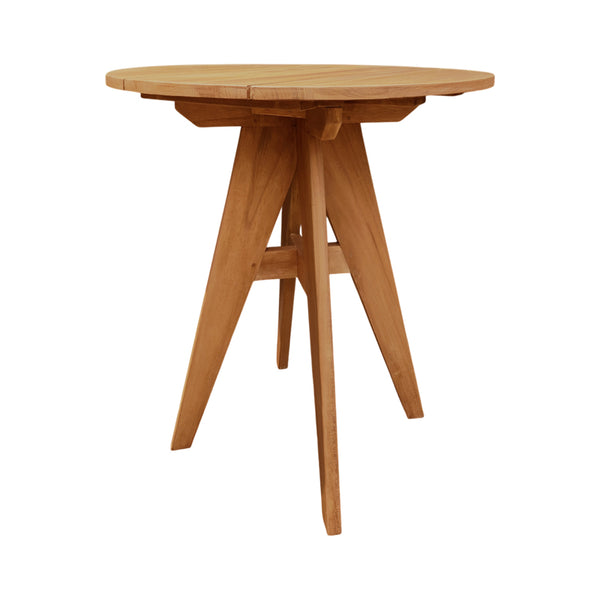 Masa rotunda Cadrada, lemn de teak, Natur, D70x76 cm