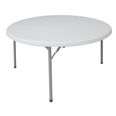Masa rotunda catering-conferinta Comfort, Lemn, Alb, D150x74 cm