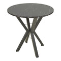 Masa rotundă cu aspect de marmură neagră Rogue, Metal, D70x72 cm