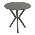 Masa rotundă cu aspect de marmură neagră Rogue, Metal, D70x72 cm, imagine suplimentara