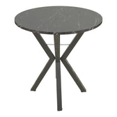 Masa rotundă cu aspect de marmură neagră Rogue, Metal, D70x72 cm, imagine suplimentara