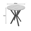 Masa rotundă cu aspect de marmură neagră Rogue, Metal, D70x72 cm, perspectiva suplimentara