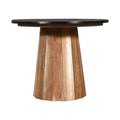 Masa rotunda cu blat din marmura negru Ezerdian, Lemn Acacia și Marmura, D120x76 cm, detaliu produs