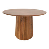 Masa rotunda din lemn masiv de acacia Tully, Lemn de Acacia, Natur, D120x75 cm - Nuc