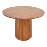 Masa rotunda din lemn masiv de acacia Tully, Lemn de Acacia, Natur, D120x75 cm - Nuc