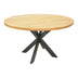 Masa rotunda din lemn de mango solid Royalty I, lemn Natural și metal negru, D130x77 cm