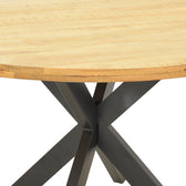 Masa rotunda din lemn de mango solid Royalty I, lemn Natural și metal, negru, D130x77 cm, imagine suplimentara