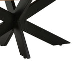 Masa rotunda din lemn de mango solid Royalty I, lemn Natural și metal, negru, D130x77 cm