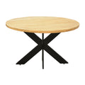 Masa rotunda din lemn de mango solid Royalty I, lemn Natural și metal, negru, D130x77 cm, perspectiva suplimentara