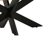 Masa rotunda din lemn de mango solid Royalty I, lemn Natural și metal, negru, D130x77 cm, foto produs 6