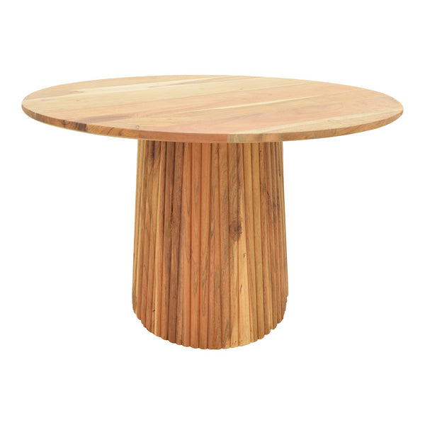 Masa rotunda din lemn masiv de acacia Tully, Lemn de Acacia, Natural - Nuc, D120x75 cm