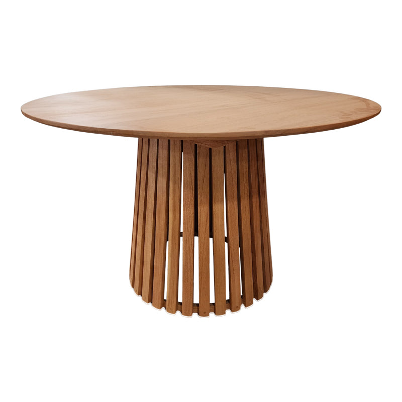 Masă rotundă din lemn natural Kenda, Lemn Mindi, 120x75 cm - Natur